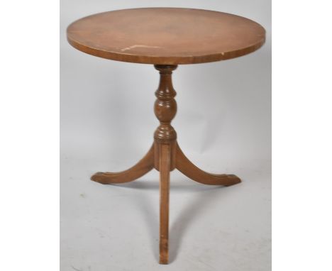 A Modern Circular Topped Tripod Table, Some Water Staining to Crossbanded Top, 51cm diameter 