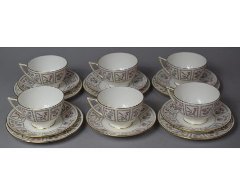 A Minton Tapestry Pattern Tea Set to comprise Six Cups, Six Saucers and Five Side Plates 