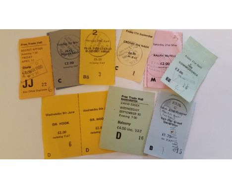 POP MUSIC, concert ticket stubs from Manchester Free Trade Hall, 1976-1980, inc. The Commodores, Elkie Brooks, Dr. Hook, The 