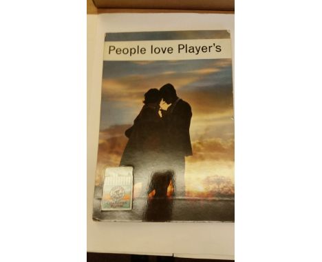 PLAYERS, cardboard showcard for Navy Cut cigarettes, People Love Players, showing silhouette of a man and woman, against a sk