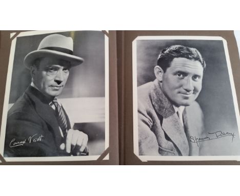 CINEMA, b/w photos with facsimile signatures, in Screen Pictorial Portrait Album (cover loose, previously repaired with tape)