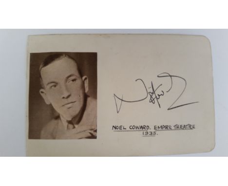 THEATRE, signed album page by Noel Coward, with magazine portrait laid down alongside, VG