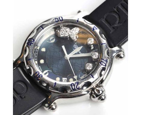 GENTLEMAN'S STAINLESS STEEL CHOPARD HAPPY SPORT WRISTWATCH
reference 8347, quartz movement, the signed dial with luminous hou