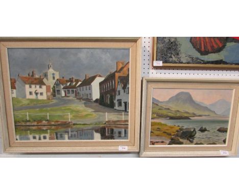 Two paintings signed Jary - 'Finchingfield', oil on canvas, (39cm x 49.5cm), signed JARY lower right, framed, title and artis