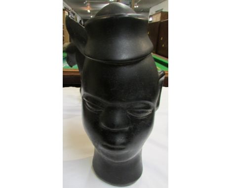 Sylvester Mubayi first generation Zimbabwe sculptor shona carved spring stone 'Chief's Head' male head wearing head band, inc