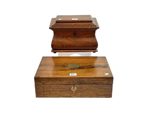 Edwardian tea caddy and writing slope.
