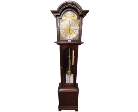 Contemporary triple weight longcase clock, 185cm.