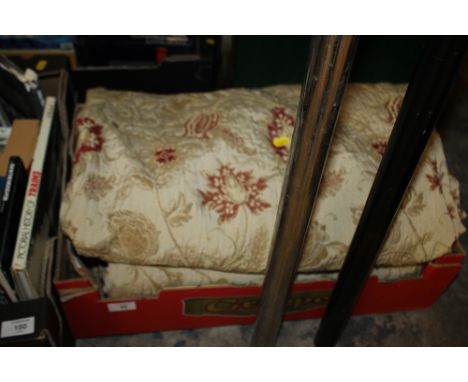 A BOX OF VINTAGE CURTAINS 