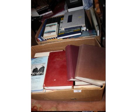 TWO TRAYS OF MOSTLY MEDICAL AND NAVAL RELATED BOOKS TO INCLUDE THE BRITISH ENCYCLOPEDIA OF MEDICAL PRACTICE ETC.