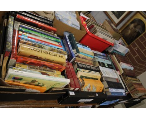FOUR TRAYS OF ASSORTED VINTAGE BOOKS