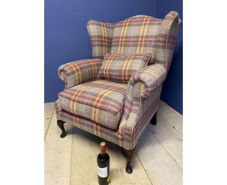 A good quality, large winged armchair by Sofa Workshop.  Good condition.(Information for all Buyers: COVID procedures - All P