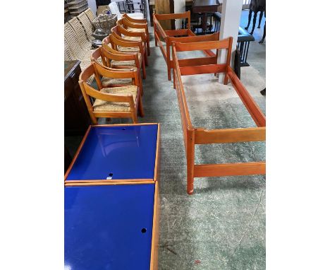 Set of 6 Magistretti Chairs, (some for Habitat 1968) 2 Tote boxes for Habitat and 2 Magistretti sofa frames,  Condition: All 