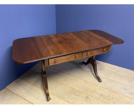 Georgian style mahogany sofa table with drawers 100L closed 