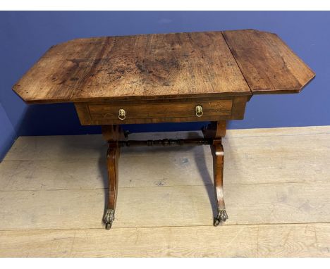 Regency rosewood and inlaid single drawer sofa table for restoration 