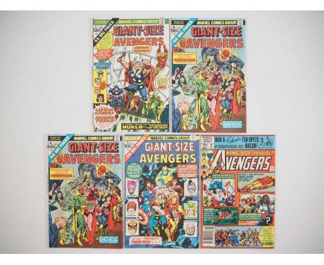 GIANT-SIZE AVENGERS #1, 4, 4, 5 + AVENGERS ANNUAL #10 (5 in Lot) - (1974/1981 - MARVEL) - Includes the first appearance of Nu