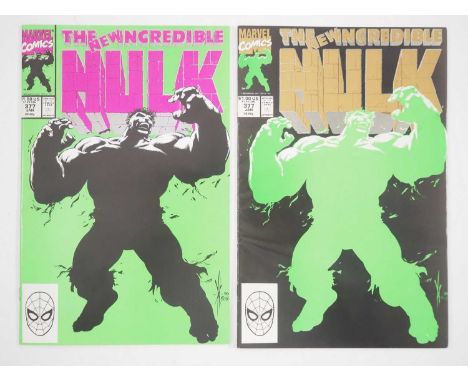 INCREDIBLE HULK #377 FIRST &amp; SECOND PRINTING (2 in Lot) - (1991 - MARVEL) - First appearance of the Professor Hulk person