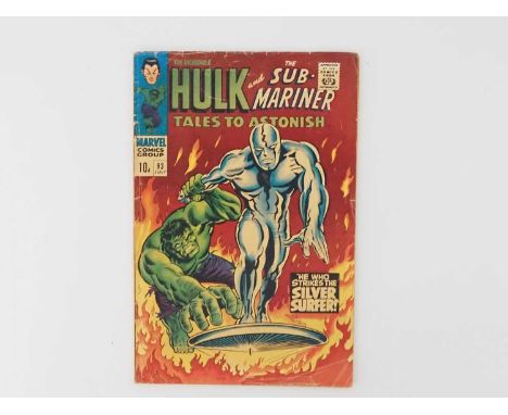 TALES TO ASTONISH #93 (1967 - MARVEL - UK Price Variant) Classic Hulk vs. Silver Surfer cover &amp; story + First Silver Surf