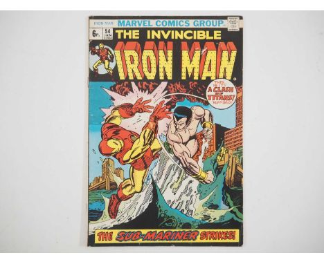 IRON MAN #54 (1973 - MARVEL - UK Price Variant) - First appearance of Madame MacEvil (later known as Moondragon) - Cover art 