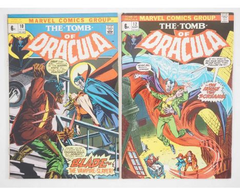 TOMB OF DRACULA #10 &amp; 12 (2 in Lot) - (1973 - MARVEL - UK Price Variant) - HOT KEY BOOKS &amp; CHARACTER - First and seco