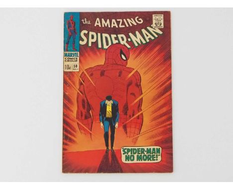 AMAZING SPIDER-MAN #50 - (1967 - MARVEL - UK Price Variant) - RED HOT KEY Book &amp; Character + With Kingpin (played by Vinc
