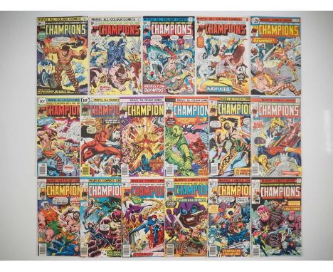 THE CHAMPIONS #1, 2, 3, 4, 5, 6, 7, 8, 9, 10, 11, 12, 13, 14, 15, 16, 17 (17 in Lot) - (1975/1978 - MARVEL - US &amp; UK Pric