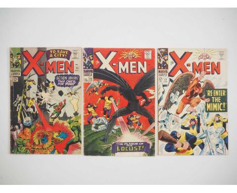 X-MEN #23, 24, 27 (3 in Lot) - (1966 - MARVEL - US &amp; UK Price Variant) - Includes the first appearance and origin of the 
