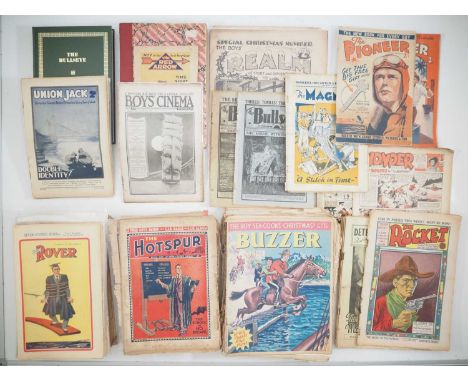 MIXED 1920's to 1950'S LOT (100+ in Lot) - Titles include BOYS' CINEMA WEEKLY, THE BOYS' REALM, BULLSEYE + BULLSEYE HARDBACK 