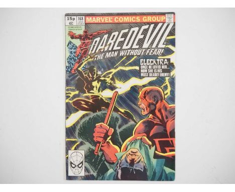 DAREDEVIL #168 - (1980 - MARVEL - UK Price Variant) - First appearance and Origin of Elektra (mis-spelled "Elecktra' on cover