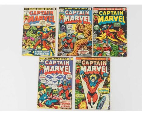 CAPTAIN MARVEL #25, 26, 27, 28, 29 (5 in Lot) - The beginning of the Thanos War story arc - Includes the first cover and seco