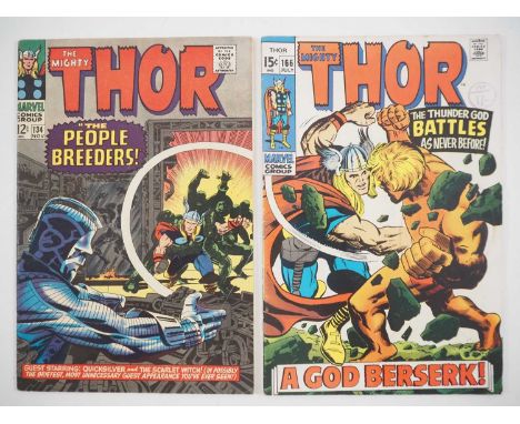 THOR #134 &amp; 166 (2 in Lot) - (1966/1969 - MARVEL) - The first appearance of the High Evolutionary and introduction of Wun