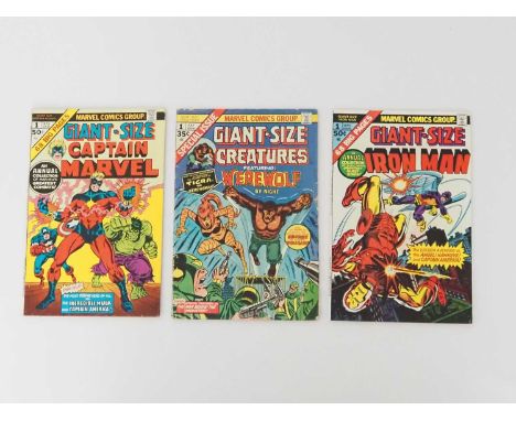 GIANT-SIZE LOT (3 in Lot) - Includes GIANT-SIZE CAPTAIN MARVEL #1 + GIANT-SIZE CREATURES #1 + GIANT-SIZE IRON MAN #1 - Includ