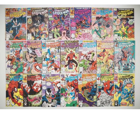AMAZING SPIDER-MAN #332 to 351 (20 in Lot) - (1990/1991 - MARVEL) - Includes the first time Venom is depicted with a long ton