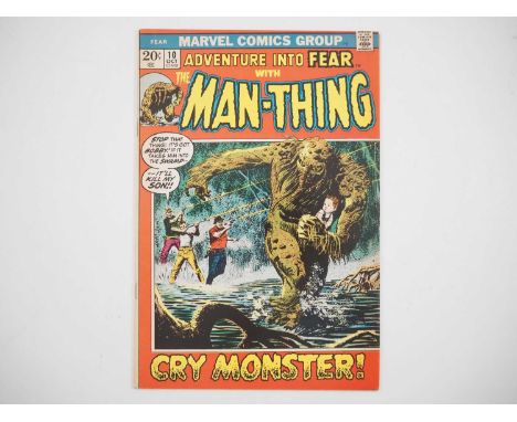 ADVENTURE INTO FEAR #10 (1972 - MARVEL) - First headlining Man-Thing title feature - Cover art by Gray Morrow and John Costan