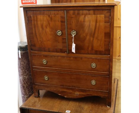 A George III and later mahogany commode W.70cm
