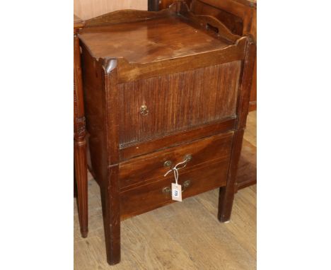 A George III mahogany tray top commode W.51cm