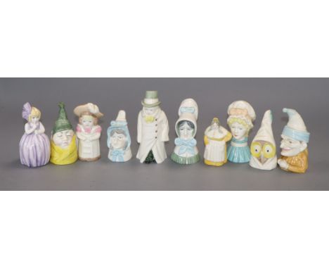 Ten Royal Worcester candle snuffers