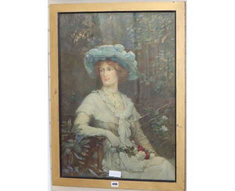 Henry Reynolds Steer (1858-1928), watercolour, Portrait of an Edwardian lady, signed and dated 1903, 69 x 49cm
