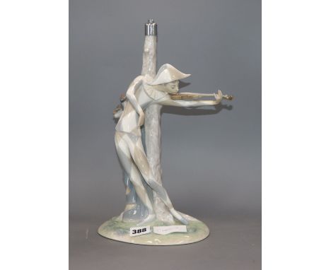 A Lladro harlequin lamp
