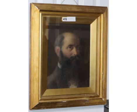 English School c.1900, watercolour, Portrait of a bearded gentleman, 34 x 25cm