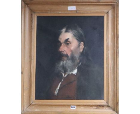 English School, oil on canvas, Portrait of a bearded gentleman 54 x 44cm