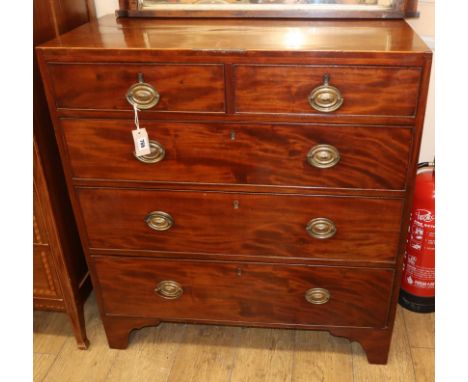 A George III mahogany caddy top chest of drawers W.91cm