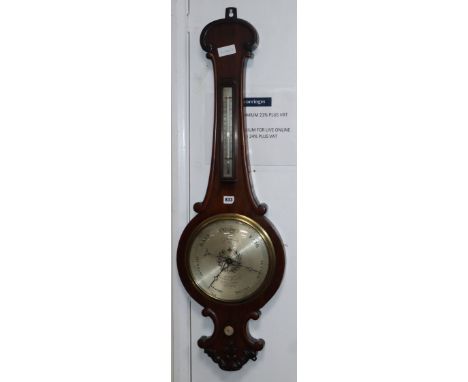 A Victorian rosewood wheel barometer by Steward of Cornhill, London H.103cm
