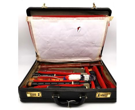 A cased collection of five recorders, a 1970s Schotts 'Concert' three-piece tenor, a fruitwood recorder stamped G. HFRRNSCORE