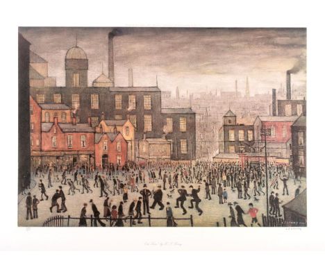 After Laurence Stephen Lowry RBA, RA (1887-1976) ''Our Town'' Signed and numbered 250/850, a colour reproduction, 42.5cm by 6