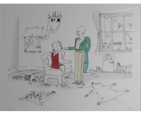 John Lennon MBE (1940-1980) ''A Day in the Life'' Signed by Yoko Ono and numbered 252/300, with blindstamp, lithograph, 70cm 