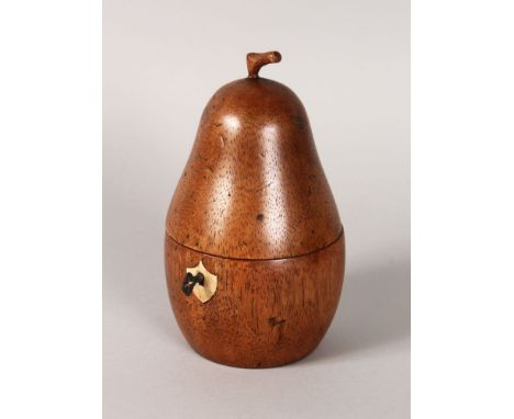 A PEAR TEA CADDY.  7ins high.