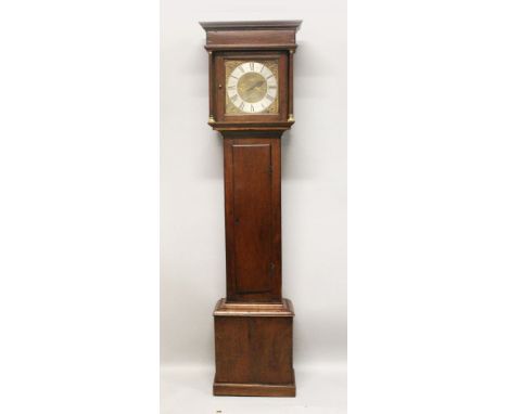 A 19TH CENTURY OAK CASED 30-HOUR LONGCASE CLOCK by JOHN HARDING, RINGWOOD, with silvered dial, in a plain oak case. 6ft 6ins 