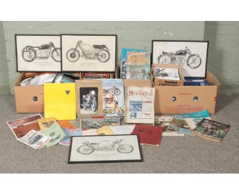 Motorcycling Interest: An extremely large collection of motorcycling guides, diagrams, booklets, leaflets and magazines. To i