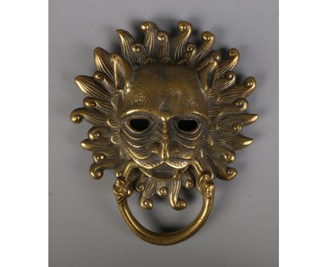 A vintage brass reproduction Durham Sanctuary Door Knocker. Approx. dimensions 15cm x 17cm.  