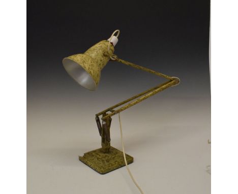 Anglepoise-style adjustable desk lamp on stepped base  